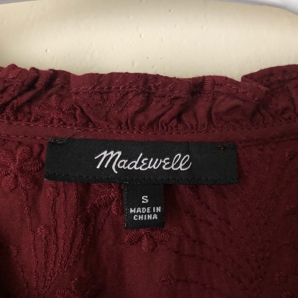 Madewell Floral Embroidered Eyelet Long Sleeve Top - Picture 8 of 9